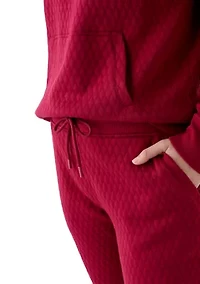 Diamond Quilted Jogger Pants with Pockets