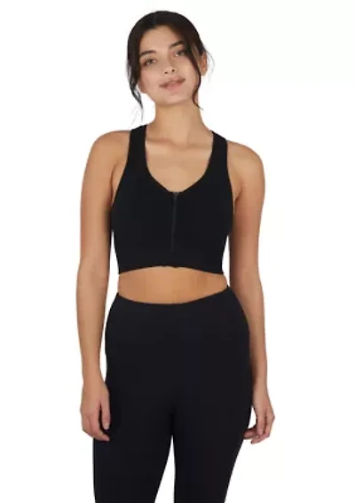 Seamless Bra Top with Zipper Front