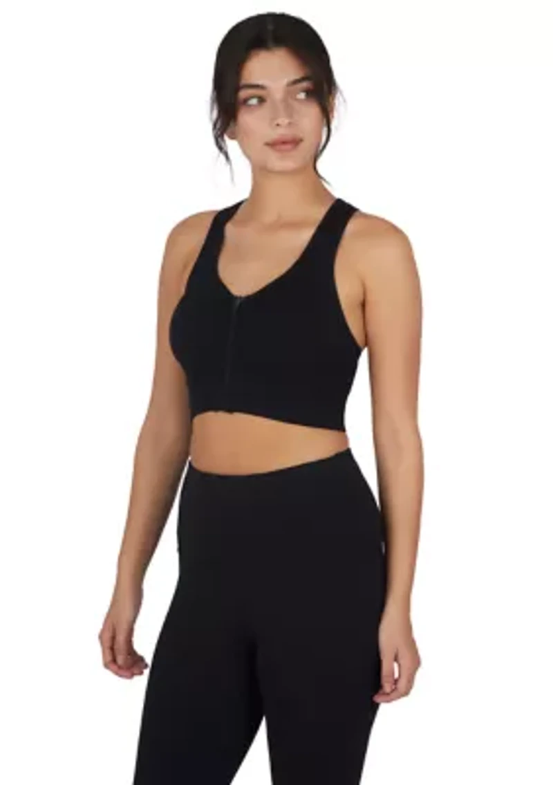 Seamless Bra Top with Zipper Front