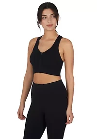 Seamless Bra Top with Zipper Front