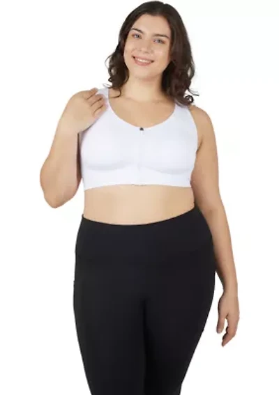 Plus Seamless Bra Top with Zipper Front
