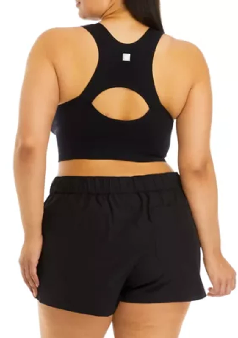 Plus Seamless Bra Top with Zipper Front