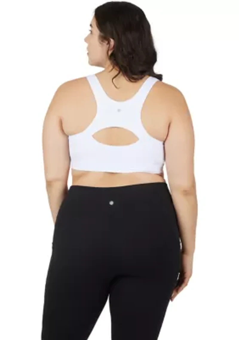 Plus Seamless Bra Top with Zipper Front