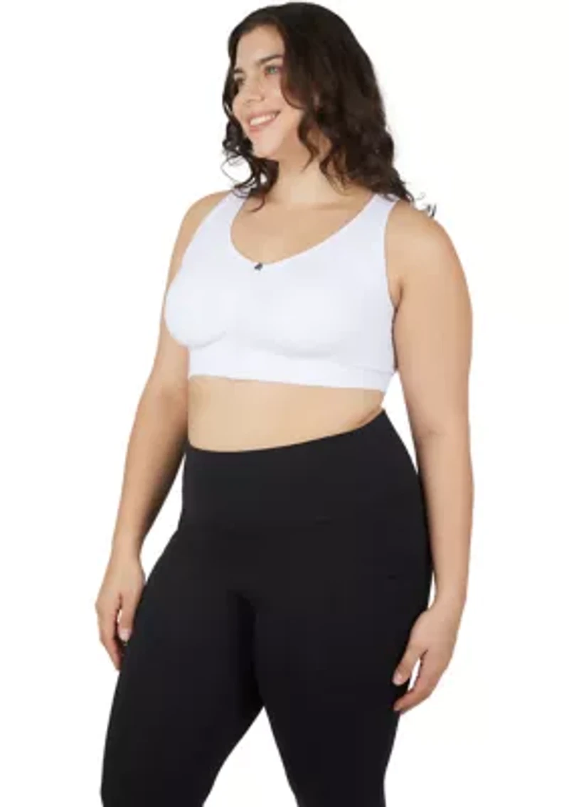 Plus Seamless Bra Top with Zipper Front