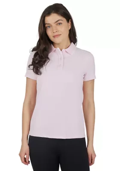 Women's Short Sleeve Polo T-Shirt with Buttons
