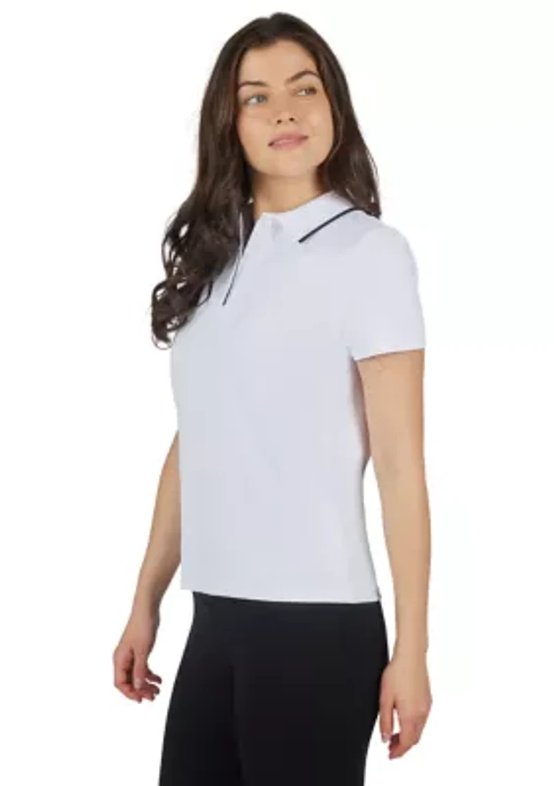 Women's Short Sleeve Polo T-Shirt with Buttons