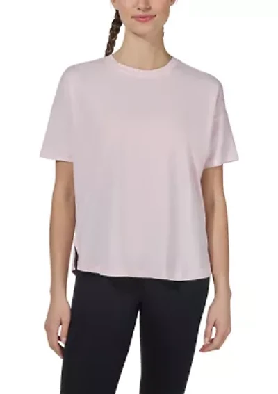 Women's Stone Wash Pima Boxy Crop Short Sleeve T-Shirt
