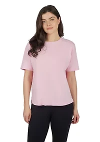 Women's Stone Wash Pima Boxy Crop Short Sleeve T-Shirt