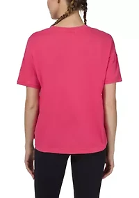 Women's Stone Wash Pima Boxy Crop Short Sleeve T-Shirt