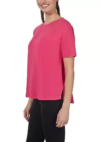 Women's Stone Wash Pima Boxy Crop Short Sleeve T-Shirt
