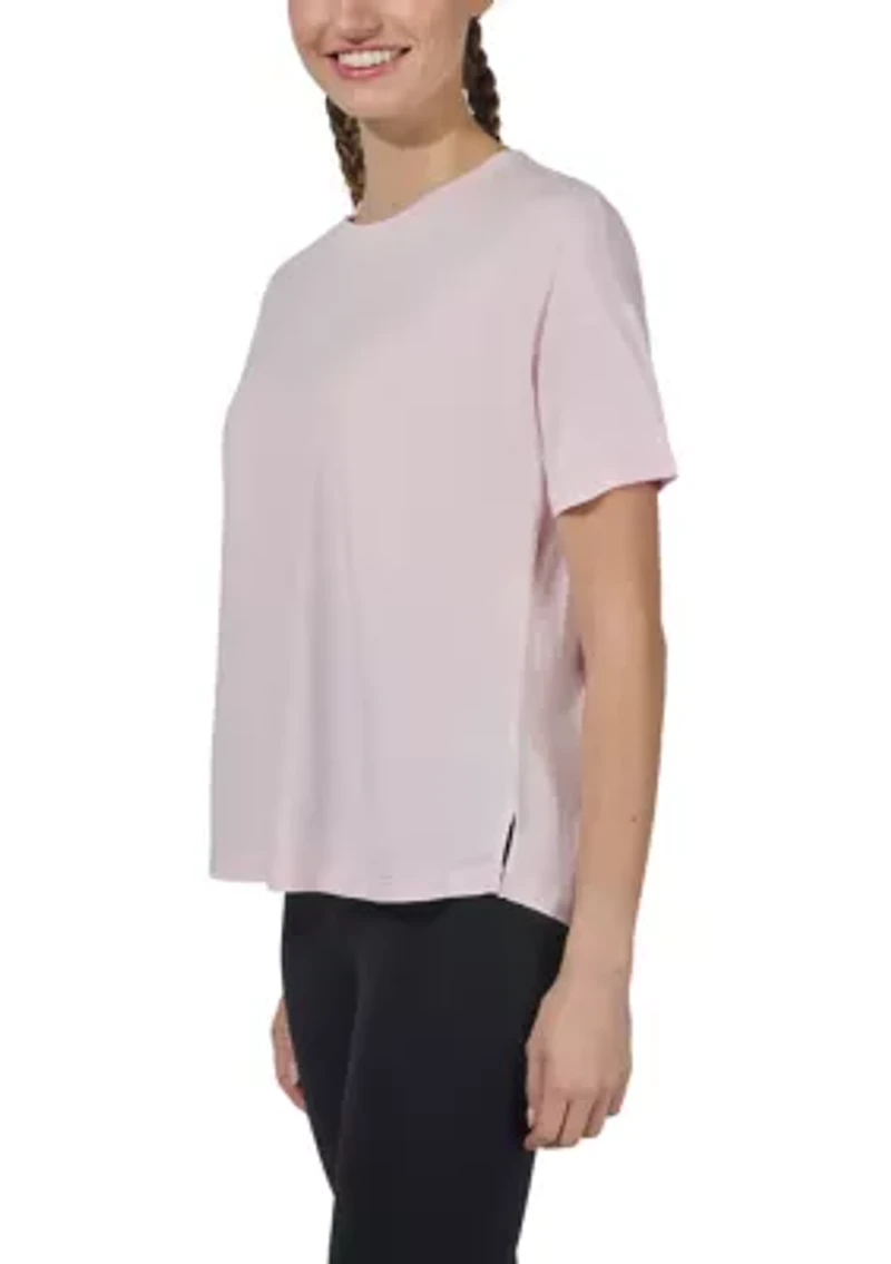 Women's Stone Wash Pima Boxy Crop Short Sleeve T-Shirt