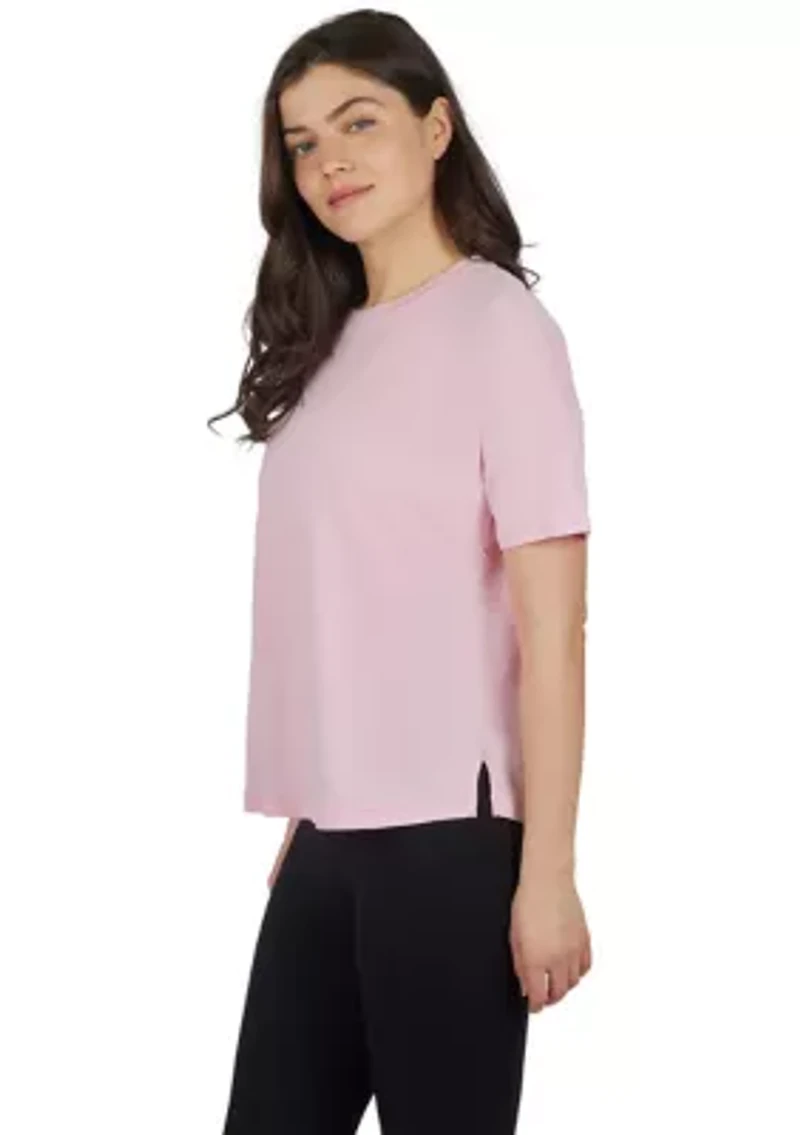 Women's Stone Wash Pima Boxy Crop Short Sleeve T-Shirt