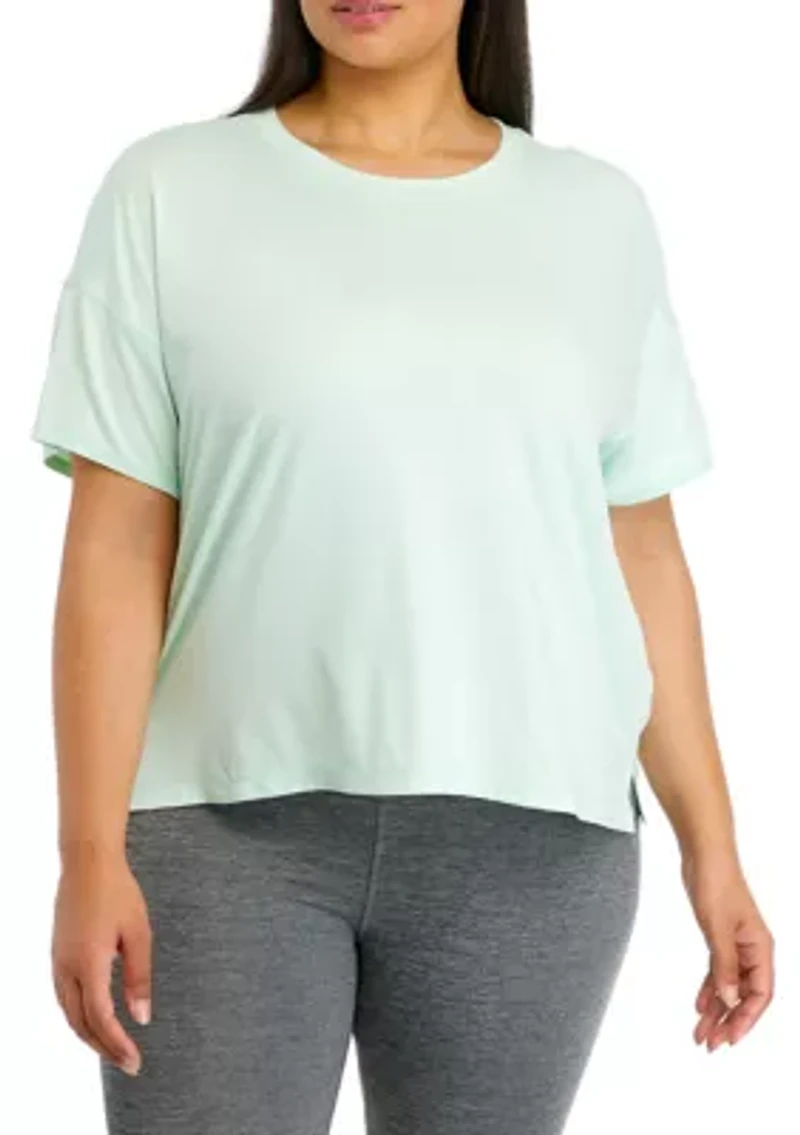 Plus Short Sleeve Deluxe Boxy Cropped T-Shirt