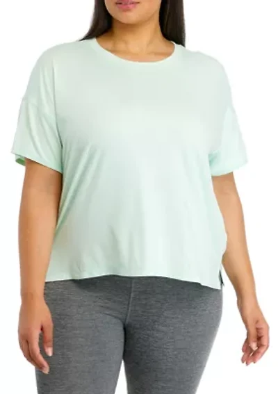 Plus Short Sleeve Deluxe Boxy Cropped T-Shirt