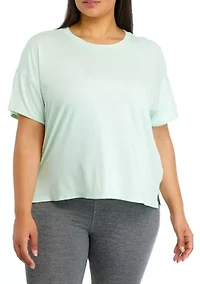 Plus Short Sleeve Deluxe Boxy Cropped T-Shirt