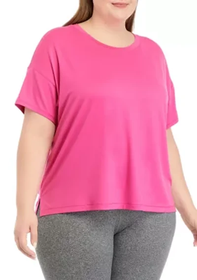 Plus Short Sleeve Deluxe Boxy Cropped T-Shirt