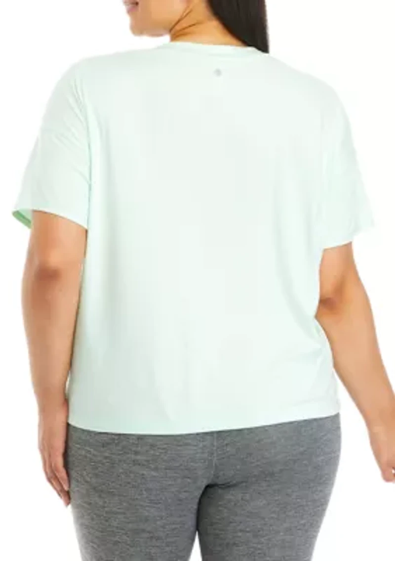 Plus Short Sleeve Deluxe Boxy Cropped T-Shirt