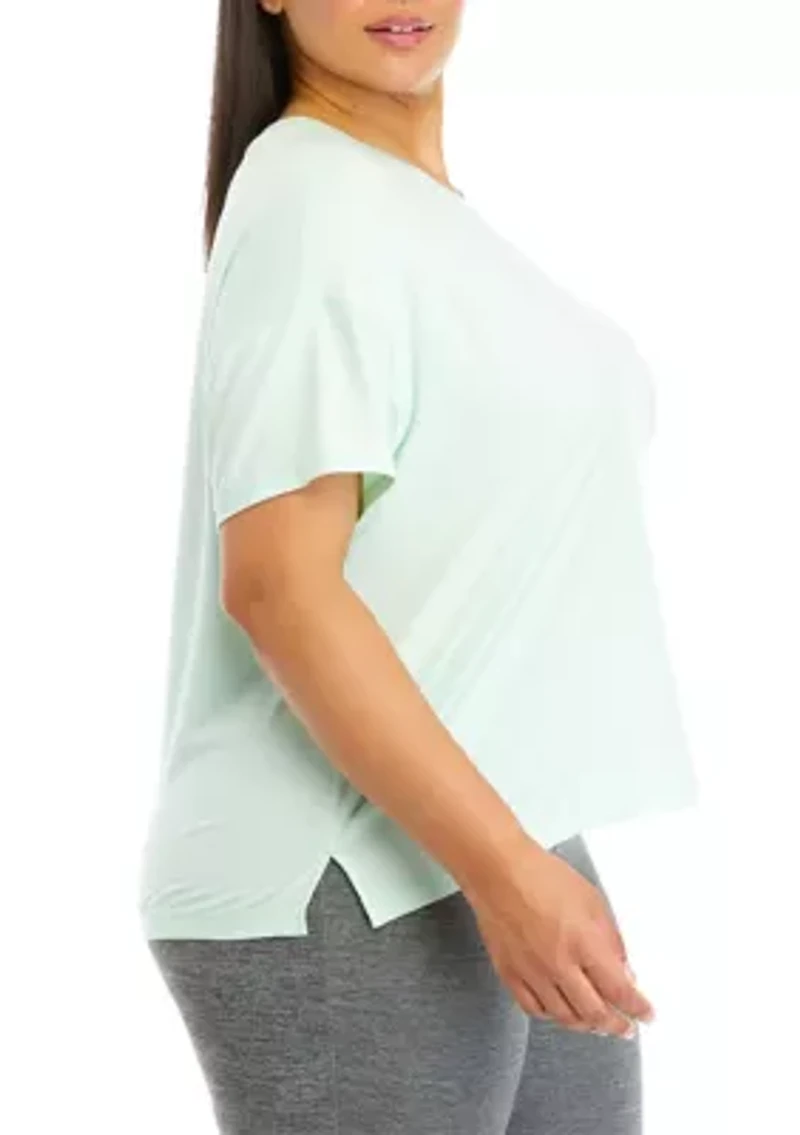 Plus Short Sleeve Deluxe Boxy Cropped T-Shirt