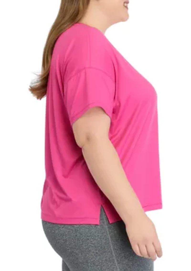 Plus Short Sleeve Deluxe Boxy Cropped T-Shirt