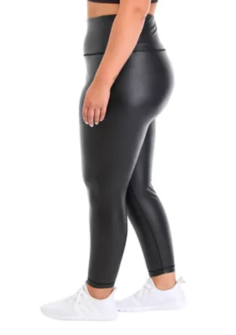 Plus Faux Leather High Rise Leggings
