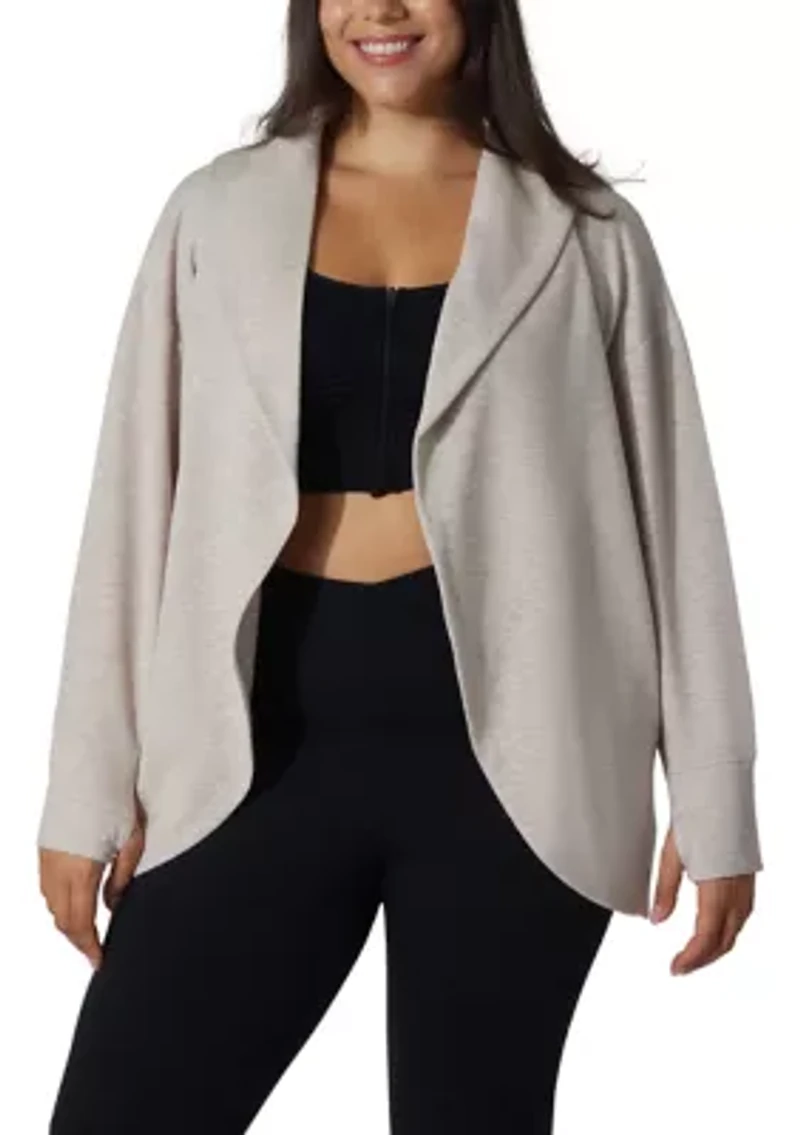 Plus Scuba Cardigan with Pockets