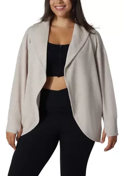 Plus Scuba Cardigan with Pockets