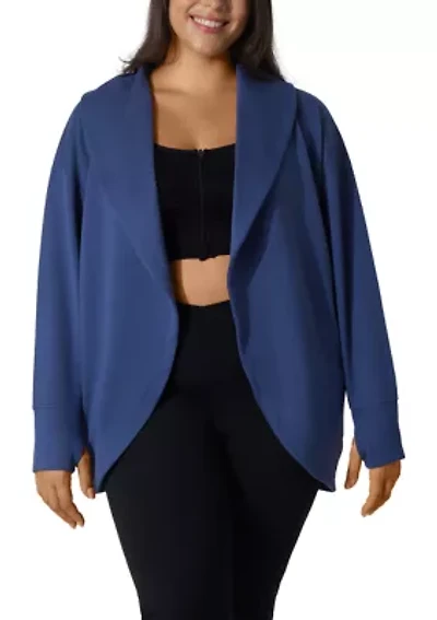 Plus Scuba Cardigan with Pockets