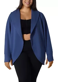 Plus Scuba Cardigan with Pockets