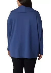 Plus Scuba Cardigan with Pockets