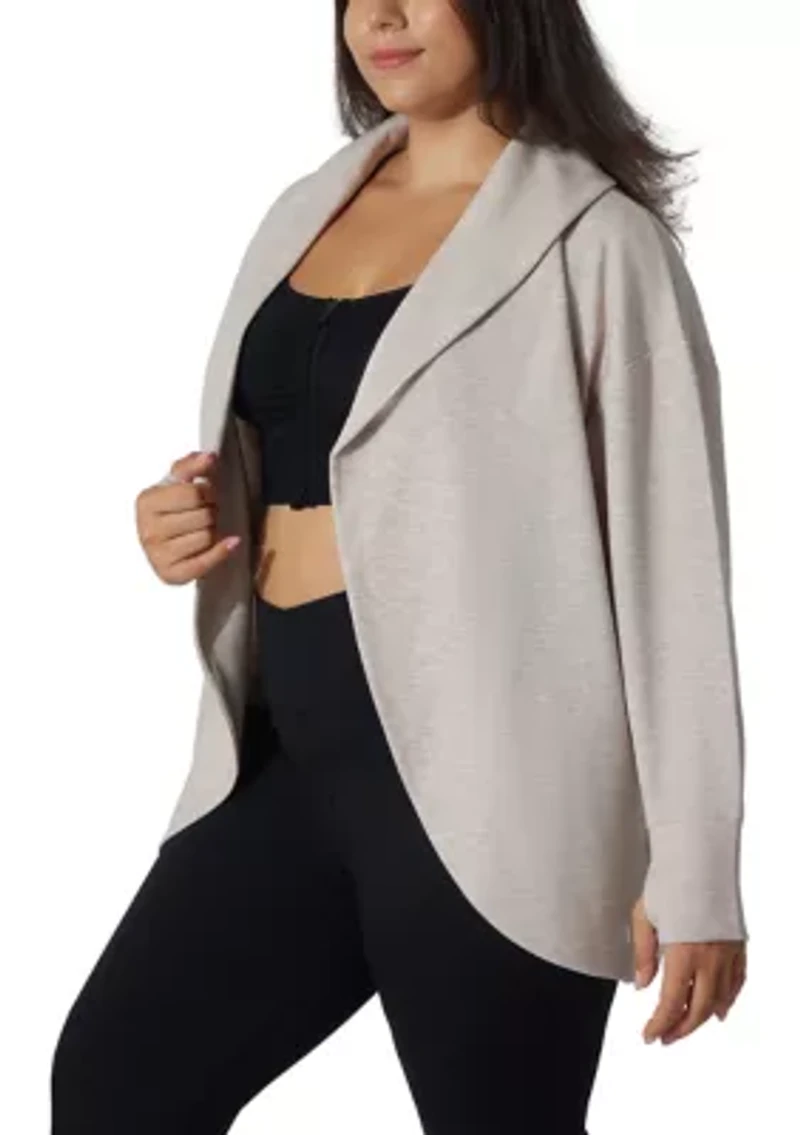 Plus Scuba Cardigan with Pockets