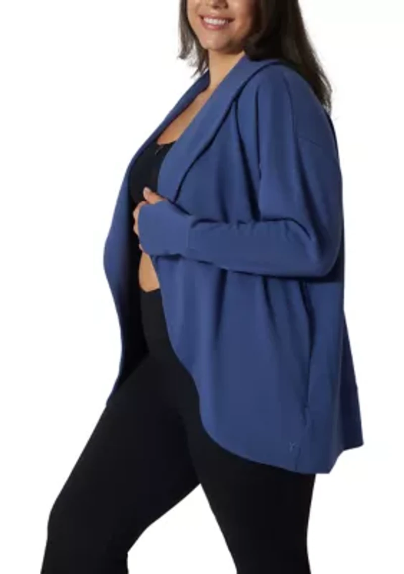 Plus Scuba Cardigan with Pockets