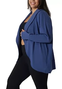 Plus Scuba Cardigan with Pockets