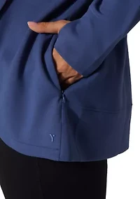 Plus Scuba Cardigan with Pockets