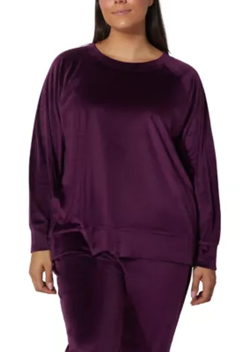 Plus Velour Sophie Sweatshirt with Side Detail