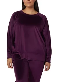 Plus Velour Sophie Sweatshirt with Side Detail