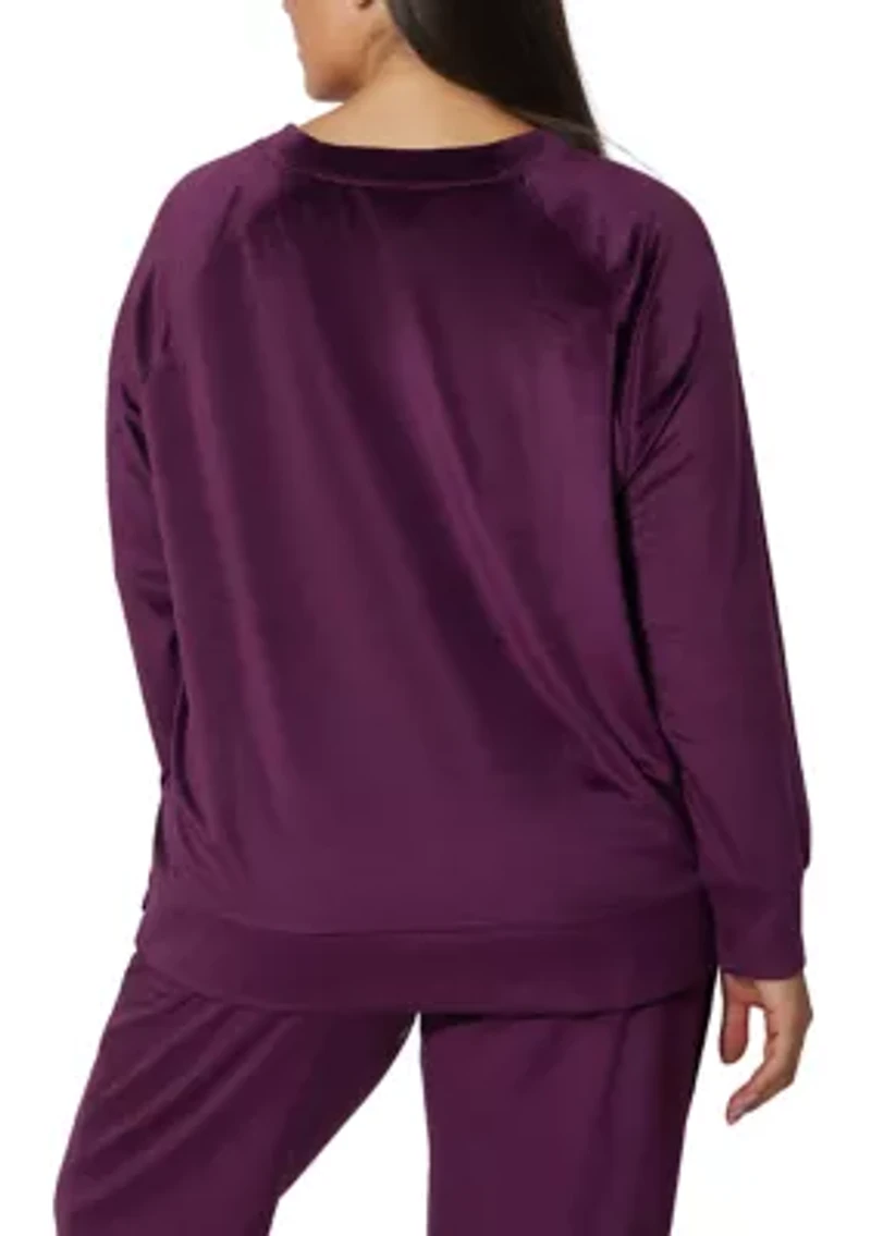 Plus Velour Sophie Sweatshirt with Side Detail