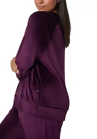 Plus Velour Sophie Sweatshirt with Side Detail