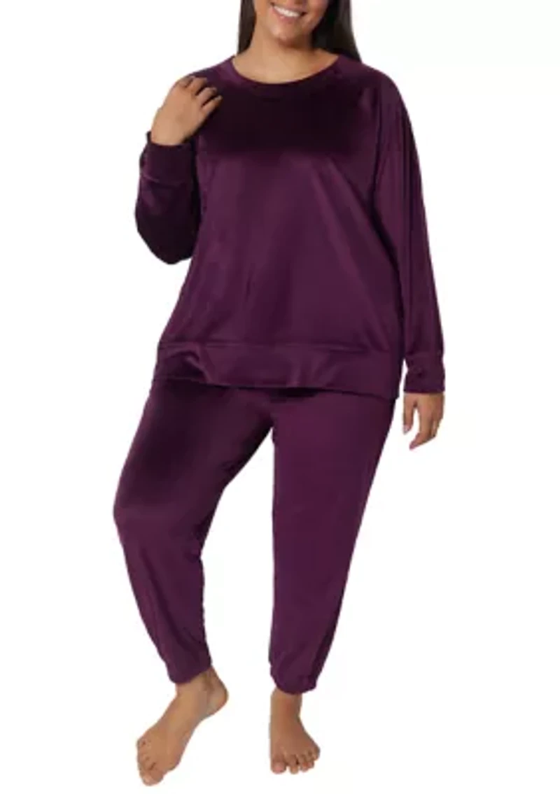 Plus Velour Sophie Sweatshirt with Side Detail