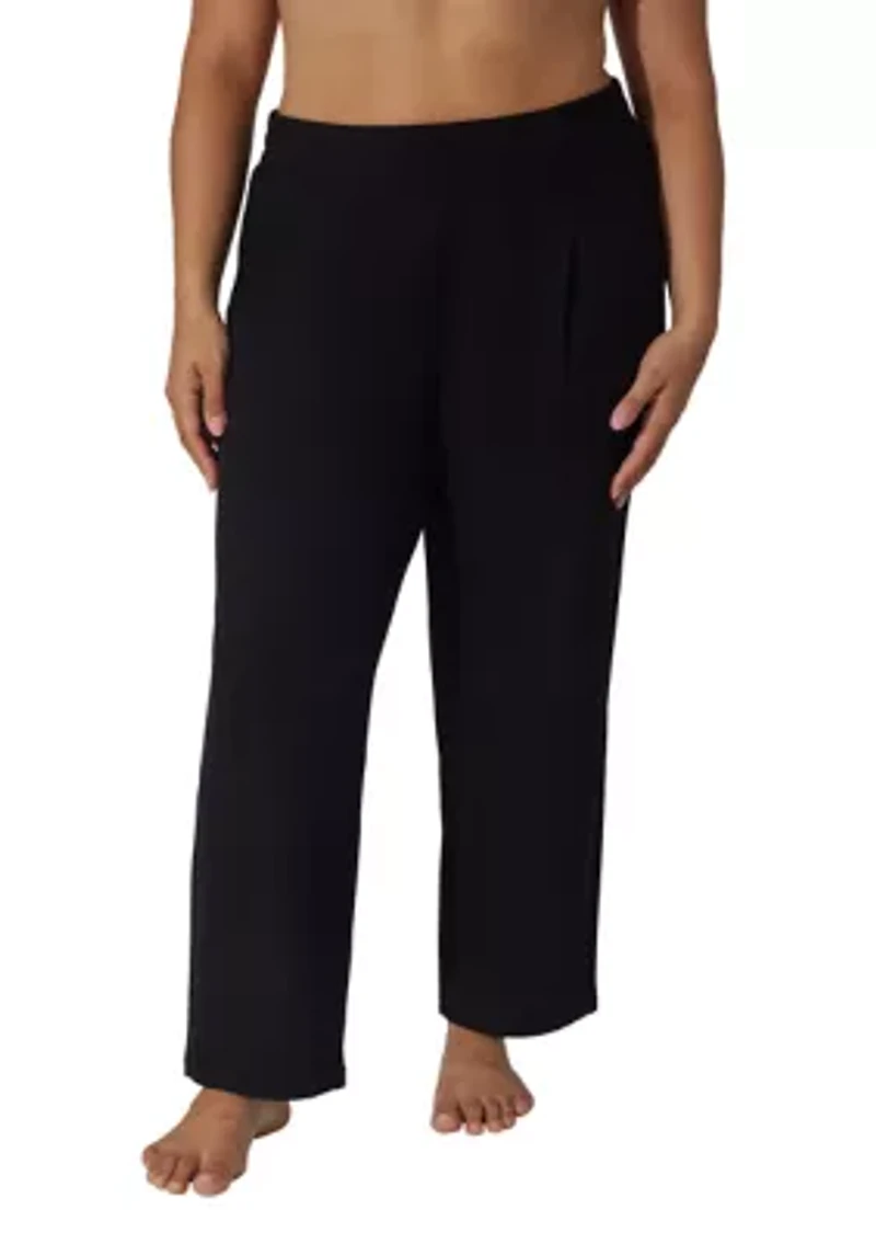 Plus Scuba Rib Straight Leg Pants