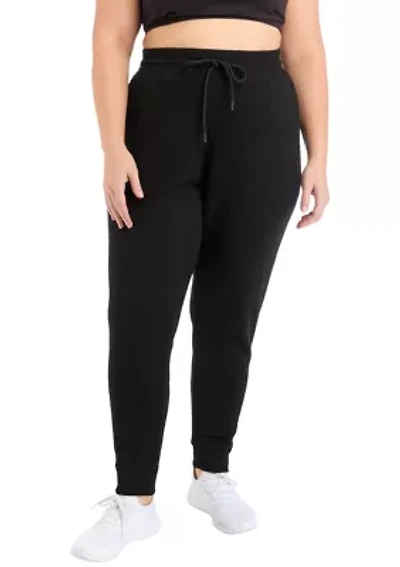 Plus Diamond Quilted Joggers with Pockets