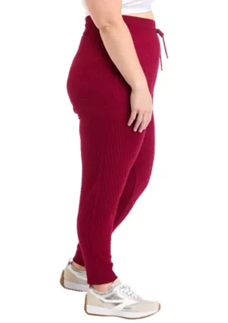 Plus Diamond Quilted Joggers with Pockets