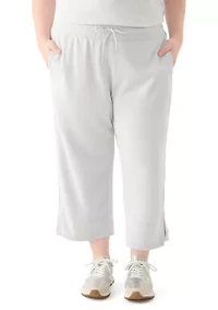 Plus Baby Wash Crop Capri Sweatpants