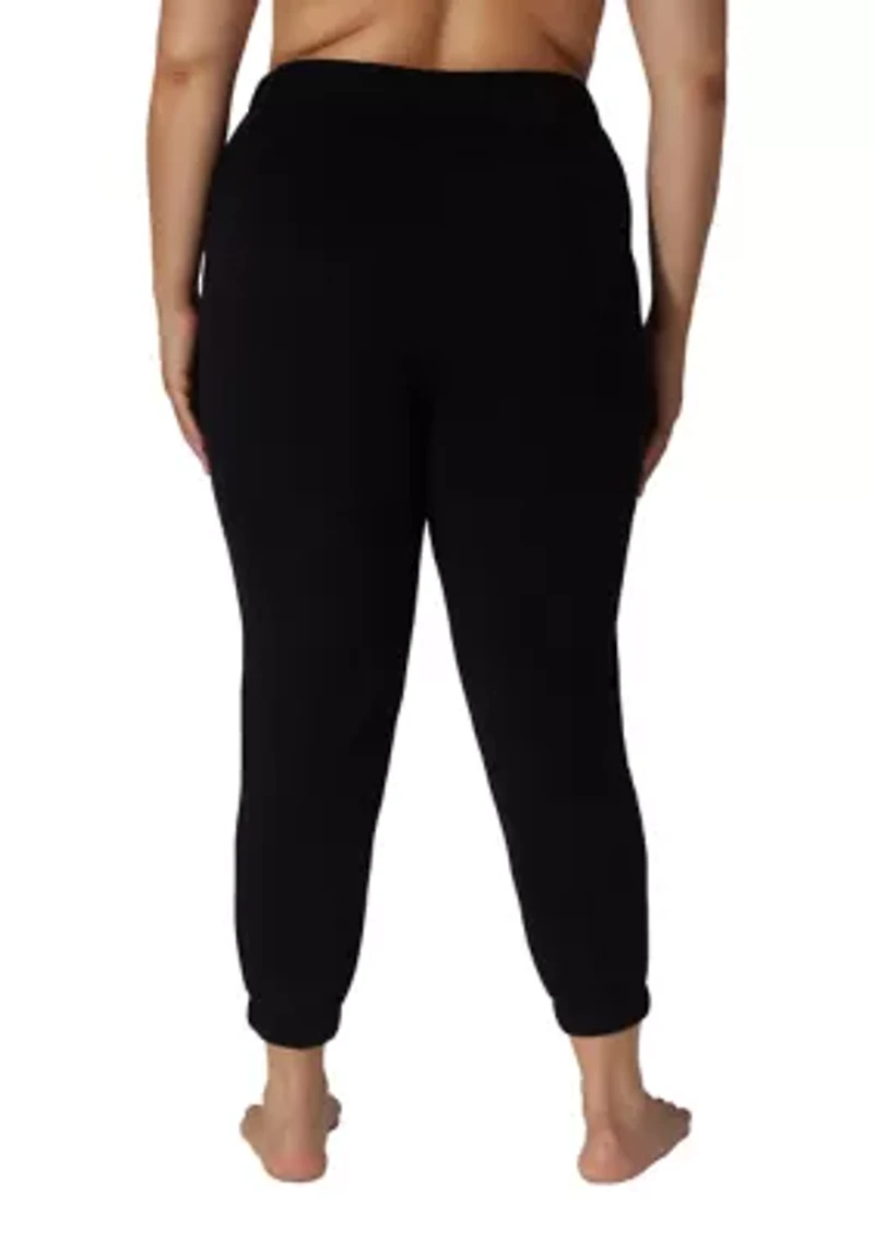 Plus Scuba Joggers with Faux Fly Back