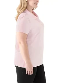Plus Short Sleeve Polo T-Shirt