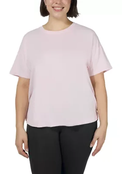 Plus Stone Washed Boxy Cropped T-Shirt