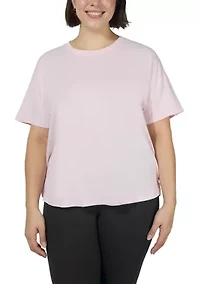Plus Stone Washed Boxy Cropped T-Shirt