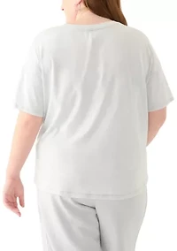 Plus Stone Washed Boxy Cropped T-Shirt