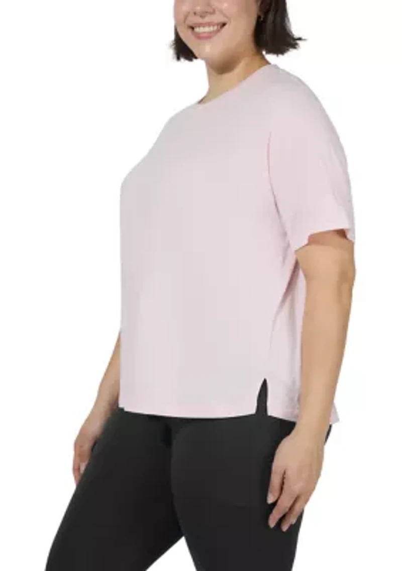 Plus Stone Washed Boxy Cropped T-Shirt