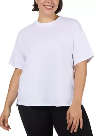 Plus Textured Hi Low T-Shirt