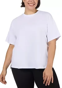 Plus Textured Hi Low T-Shirt